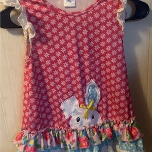 Floral Pink Kids Top with Bunny Design girls size 3T